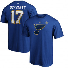 St. Louis Blues tricou de bărbați Jaden Schwartz 2019 Stanley Cup Champions Authentic Stack Name &amp; Number - L