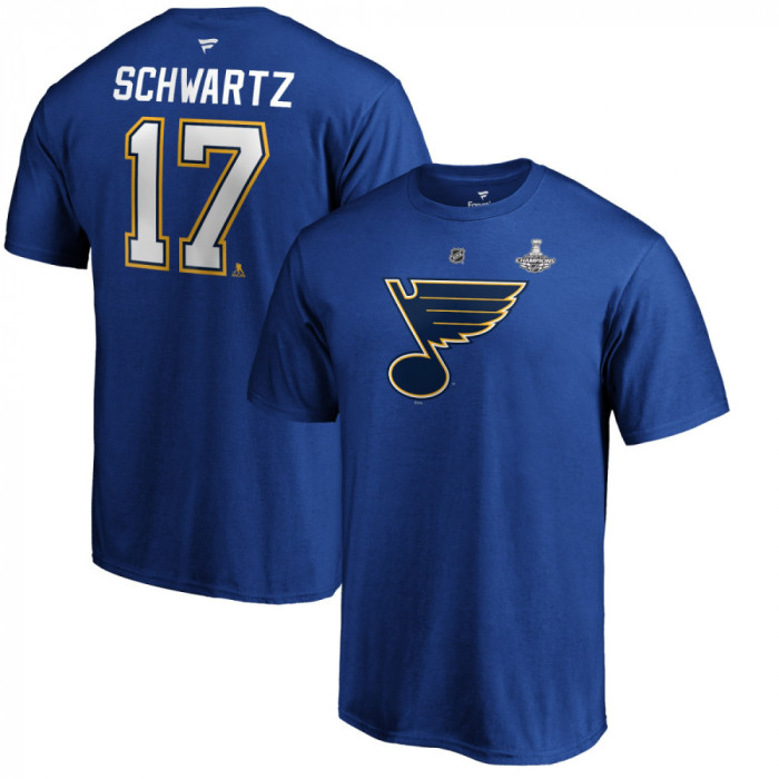 St. Louis Blues tricou de bărbați Jaden Schwartz 2019 Stanley Cup Champions Authentic Stack Name &amp;amp; Number - L