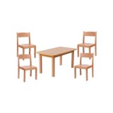 Cumpara ieftin Set masa si 4 scaune gradinita Bambi, H31, natur