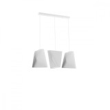 Lustre Blum Alb Din Țesătură/Otel Cu 3 Becuri Neregulate Minimalistă De Interior