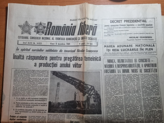 romania libera 8 decembrie 1989