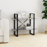 VidaXL Bibliotecă cu 2 rafturi, gri beton, 80x30x70 cm, PAL 806451