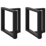 VidaXL Picioare pentru măsuță de cafea &icirc;n formă de T, 2 buc., negru, 50x25x(42-43) cm, oțel