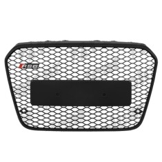 Grila masca fata AUDI A6 (4G/C7), 06.2014-09.2018 model RS6,cu 2 gauri pentru Senzori de parcare (PDC); Negru stralucitor; fara emblema