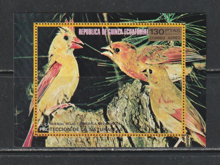 Guinea Ecuatoriala 1976 - Pasari din America de Nord S/S 1v MNH