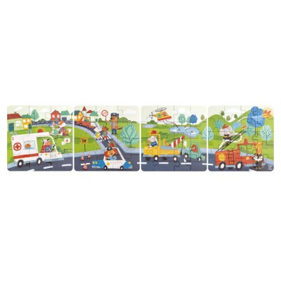 Puzzle pentru copii Vehicule de salvare (4 in 1) si joc storytelling foto