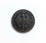 Alt GERMANIA FEDERALA 2 mark 1991 ( D ) _ moneda rara Kurt Schumacher l _ km 149, Europa, Cupru-Nichel