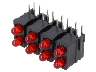LED Roșu 2,8mm 8 diode 20mA foto