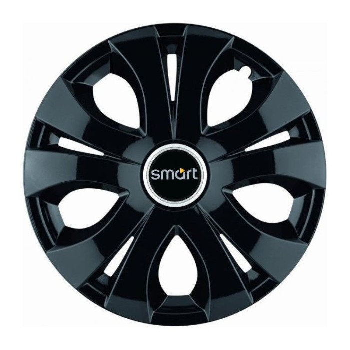 Set 4 Capace Roti Top Negru R15, Compatibil Cu Smart