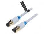 Cablu Patch S/FTP Cat6 PVC Gri 0.75m Conector Aurit, Vention