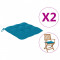 Perne de scaun, 2 buc., albastru deschis, 40x40x7 cm, textil