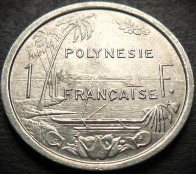 Moneda exotica 1 FRANC - POLYNESIE / POLINEZIA FRANCEZA, anul 1977 * Cod 4424 foto