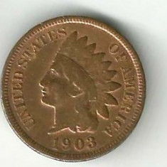 SUA STATELE UNITE ALE AMERICII 1 ONE CENT 1903 INDIAN HEAD STARE EXCELENTA