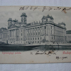 Carte postala circulata la Orsova in anul 1900 - Palatul Justitiei, Budapesta