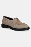 Steve Madden mocasini din piele &icirc;ntoarsă Rummored culoarea bej, cu toc plat, 11004853