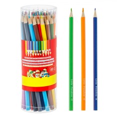 Set Creioane Colorate, Little President, V&acirc;rf Subțire, 48 Bucăți, Multicolor