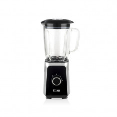 Blender Zilan, 1000 W, 1.5 l, 2 viteze, vas sticla, lame inox, Negru