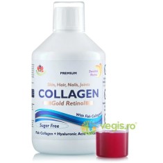 Colagen Lichid Gold Retinol Tip 1 si 3 - 10.000 mg + Retinol 800mcg, Biotina, MSM, Acid Hialuronic, Zinc, Seleniu, Siliciu, Vitamine 500ml