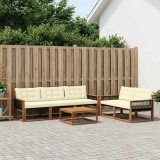 vidaXL Set de canapele de exterior cu pernă 6 pcs Natural și Crem 3381246