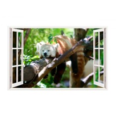 Sticker decorativ, Fereastra 3D, Animale, 85 cm, 307STK