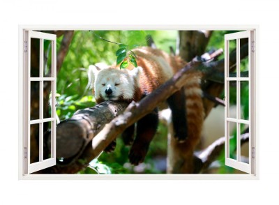 Sticker decorativ, Fereastra 3D, Animale, 85 cm, 307STK foto