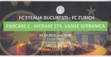 QW13 8 - Bilet acces parcare - FCSB Steaua - FC Zurich - 20 octombrie 2016