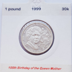 80 Guernsey 1 Pound 2000 Queen Mother's 100th Birthday km 99 proof argint