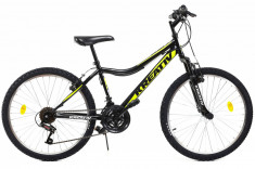 Bicicleta Copii Dhs 2404 Negru Galben 24 Inch foto