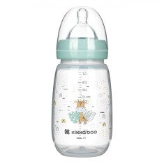 Biberon Kikka Boo Girafa, Plastic, Tetină Silicon, Verde Menta, Capacitate 310ml