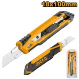 Cutter plastic cu maner cauciuc - Ingco HKNS16518