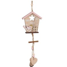 Decoratiune suspendata model Casuta, Neirini, Multicolor, 10 x 2 x 38 cm foto