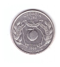 Moneda SUA 25 centi/quarter dollar 1999 D, Georgia 1788, stare foarte buna