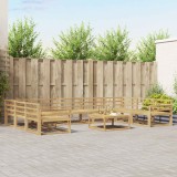 vidaXL Set de canapele de exterior 10 pcs Alb Lemn Solid de Acacia 3387068