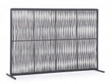 Paravan despartitor pentru gradina/terasa Paxson, Bizzotto, 180 x 30 x 120 cm, aluminiu/tesatura olefin, gri ink