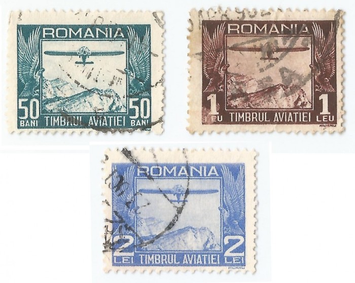 Romania, LP VII.2/1931, Timbre de aviatie, Avion in zbor, oblit.
