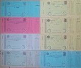 Lot rarisim ROMANIA 8x intreg postal - cecuri postale neutilizate valabile p&acirc;nă &icirc;n 1909 cu marca fixa Regele Carol I de 15 bani, 1900-1950