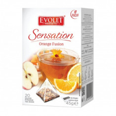 Ceai de fructe plicuri, Orange Fusion Evolet grandpack 10 plicuri foto