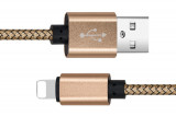CABLU DATE INCARCARE USB LA LIGHTNING 1M 2A GOLD, Mega Drive