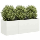 VidaXL Jardinier alb 120x40x40 cm Oțel laminat la rece