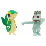 Set 2 Mini Figurine Pokemon - Machop &amp; Snivy