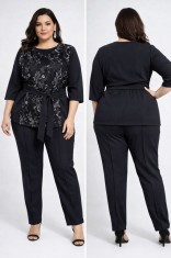 Compleu Elegant Bluza si Pantalon Glami Negru - 60Marimea