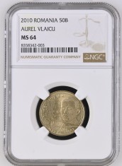 Romania, 50 Bani 2010 Aurel Vlaicu MS 64 NGC