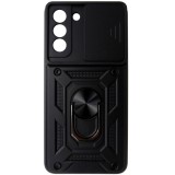 Husa spate TPU negru, inel si protectie camera, pentru Samsung Galaxy S21 FE 5G