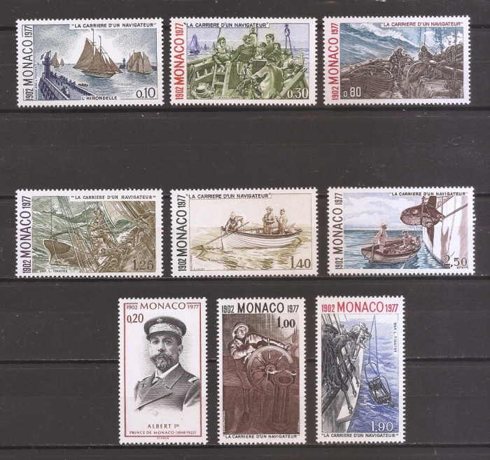 Monaco1977-75 ani de la inceputul carierei de navigator a Prințului Albert I,MNH