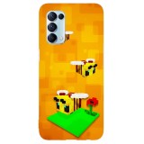 Husa compatibila cu Oppo A72 4G model Minecraft Bees, Silicon, TPU, Viceversa, Transparent, Carcasa