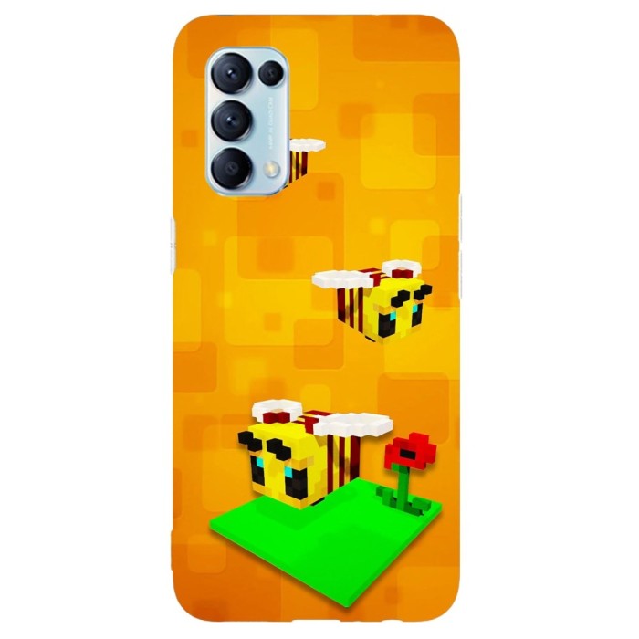 Husa compatibila cu Oppo A52 model Minecraft Bees, Silicon, TPU, Viceversa