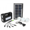 Kit Solar Fotovoltaic GD-8017, 3 Becuri LED, 3 Lanterne, Incarcare Telefon, USB, Panou 9V, Acumulator 6V/4Ah, Camping