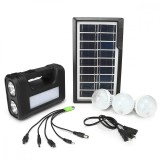 Cumpara ieftin Panou solar fotovoltaic, iluminare 3 becuri, 3 lanterne-lampi, incarcare telefon