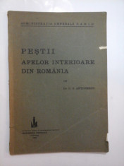 PESTII APELOR INTERIOARE DIN ROMANIA - C.S. ANTONESCU - 1934 foto