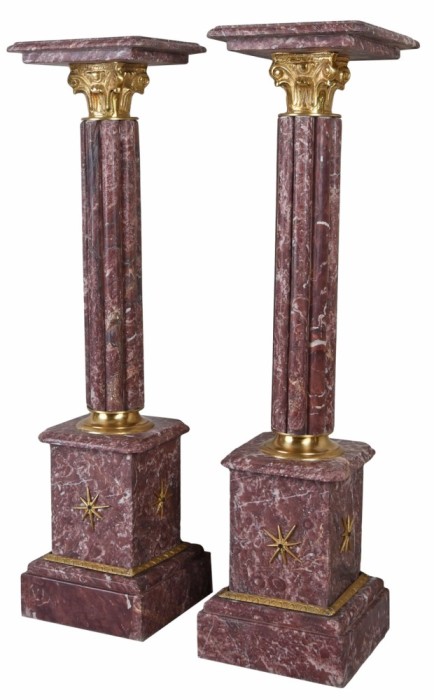Set doua piedestaluri baroc din marmura BAR101